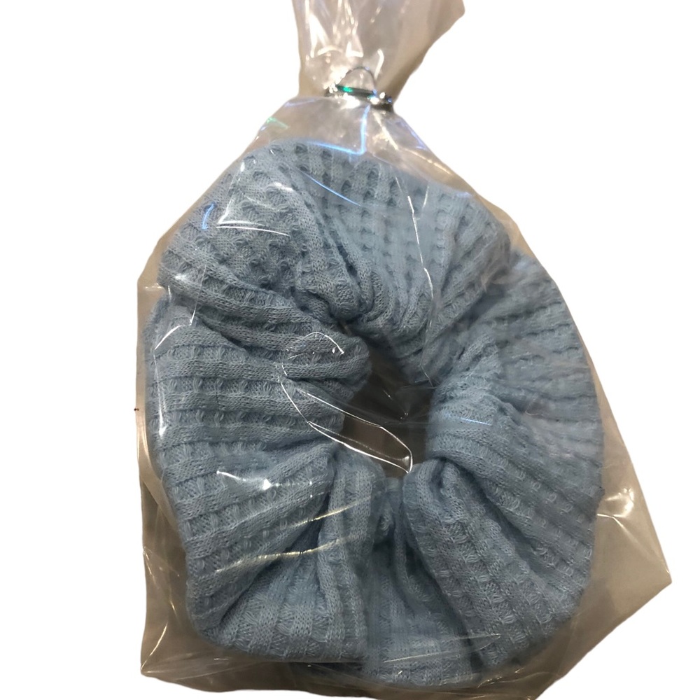 NWT Handmade Pastel Blue Textured Scrunchy: Proceeds for School Fundraiser